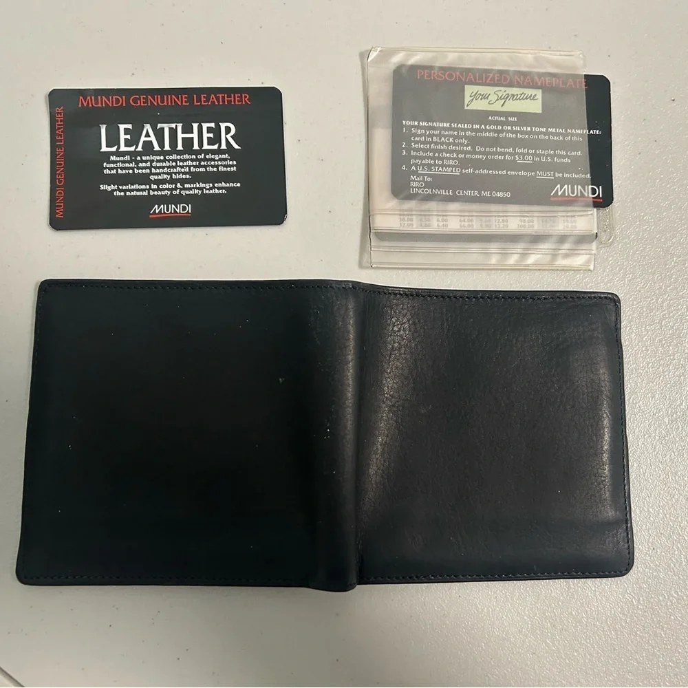 Mundi Genuine Leather Fold Wallet Black